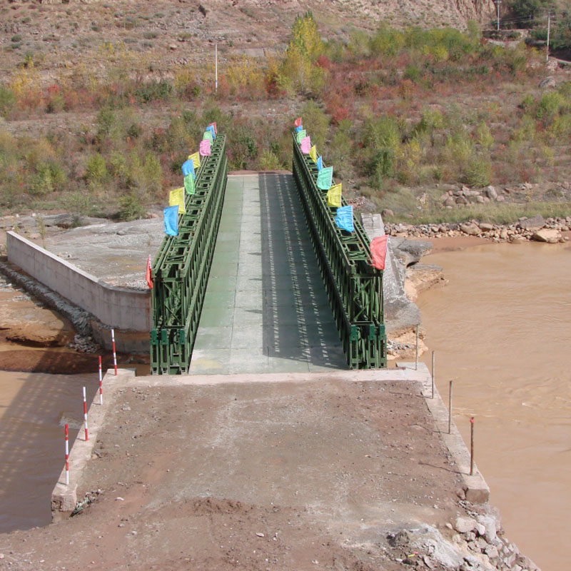 Puente Bailey (HD-321,51 m de largo, TDR) al primer grupo de ingeniería de ferrocarriles de China, condado de Xunhua, ciudad de Xining, provincia de Qinghai