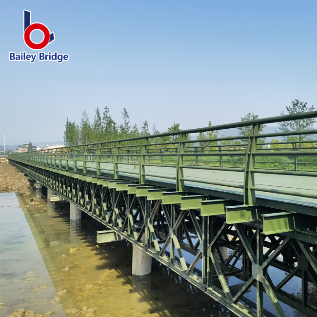 Puente de construcción metálica Puente peatonal de acero temporal Puente Bailey