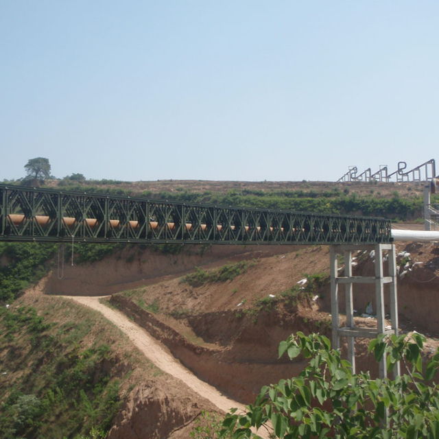 Puente Bailey con el tramo más largo de China (CB-200, 67.056 m, tramo único, DSR) en el condado de Feng Xiang, provincia de Shaanxi