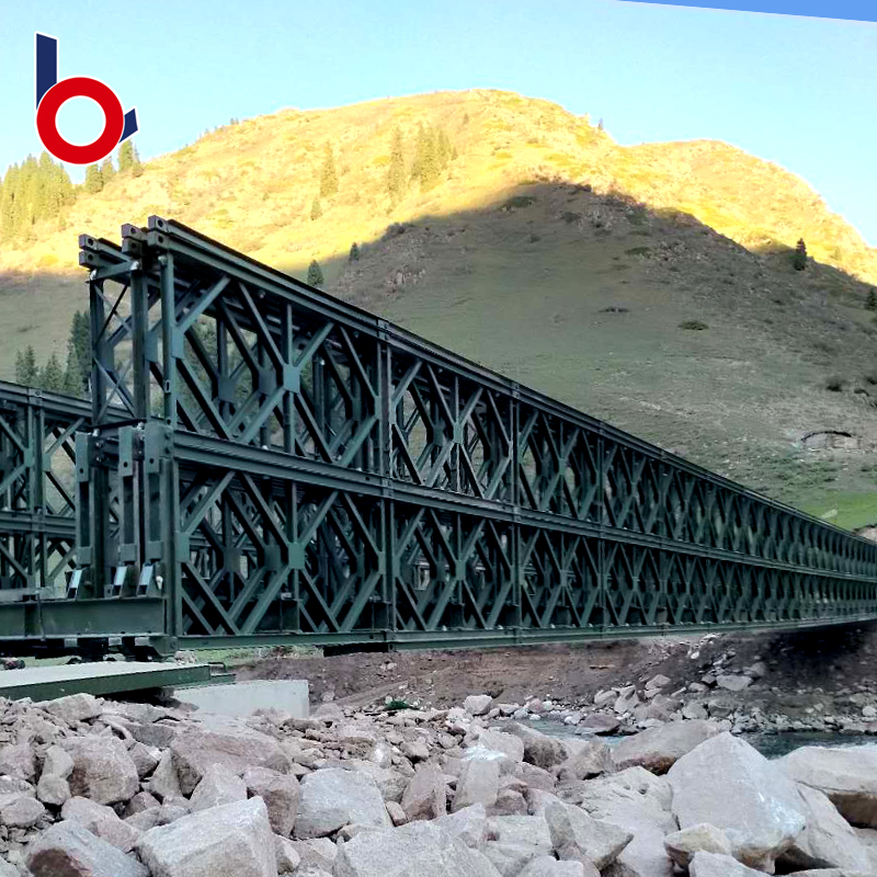 Un puente de acero Bailey prefabricado de 48 m de alta resistencia en Xinjiang China