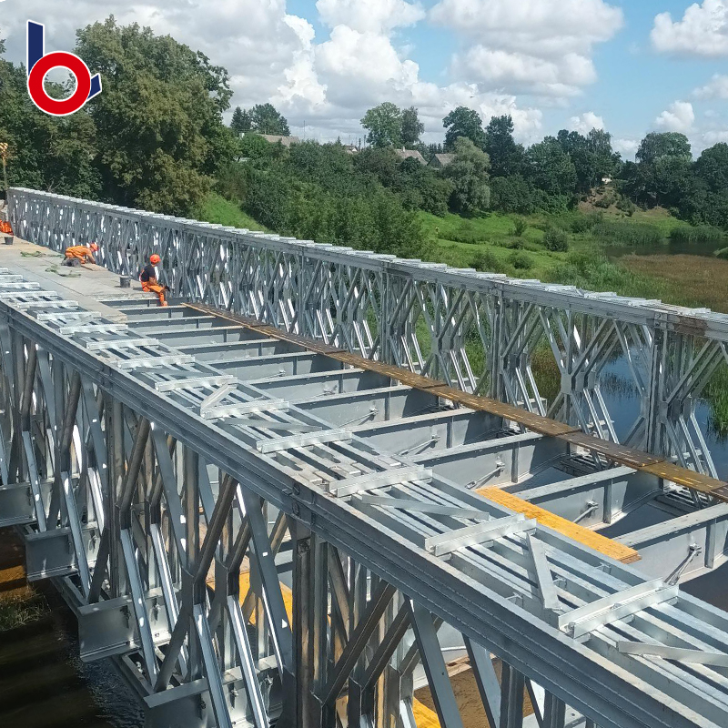 Estructura de acero personalizada Puente Bailey Puente prefabricado Puente temporal de acero Puente de truss de acero Puente
