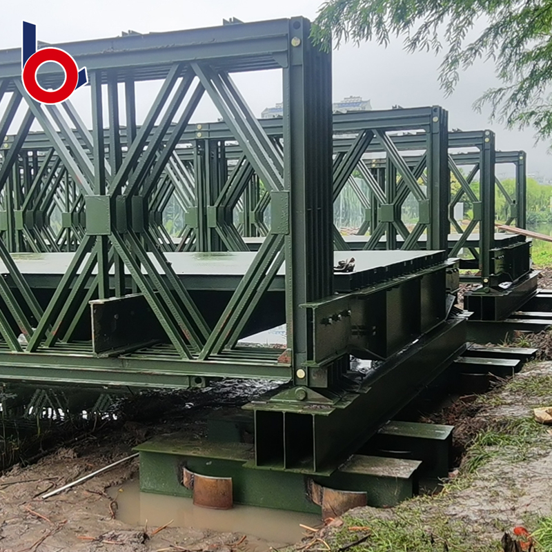 Componentes del puente de estructura de acero Bailey nuevos de fabricación temporal de bajo costo
