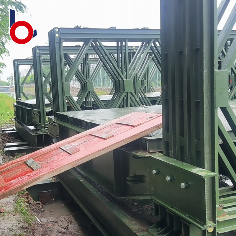 Componentes del puente de estructura de acero Bailey nuevos de fabricación temporal de bajo costo