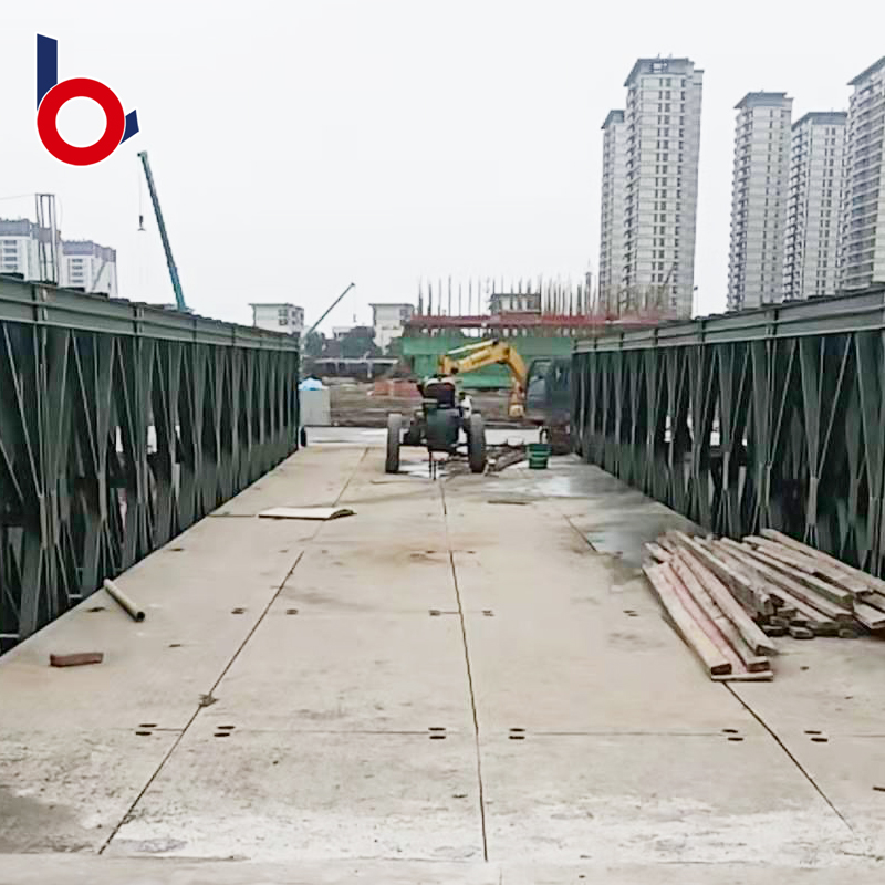 Componentes del puente de estructura de acero Bailey nuevos de fabricación temporal de bajo costo